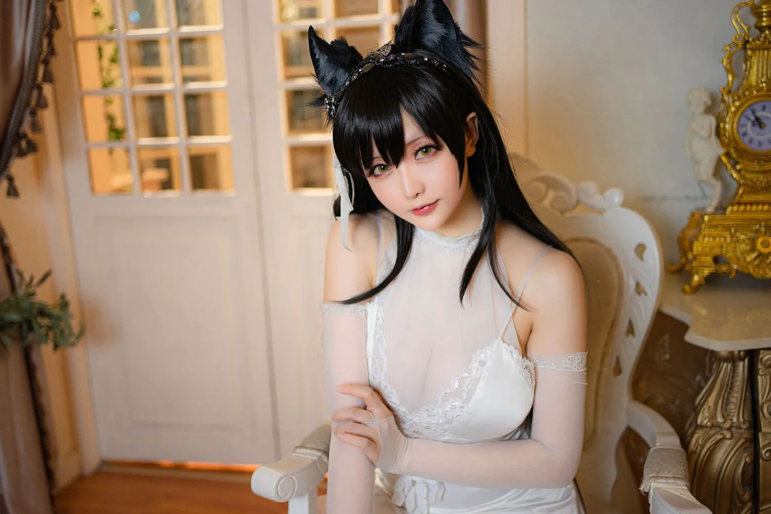 6.png 网络美女星之迟迟丝袜美腿白色蕾丝COS碧蓝航线爱宕婚纱  美图写真 第6张